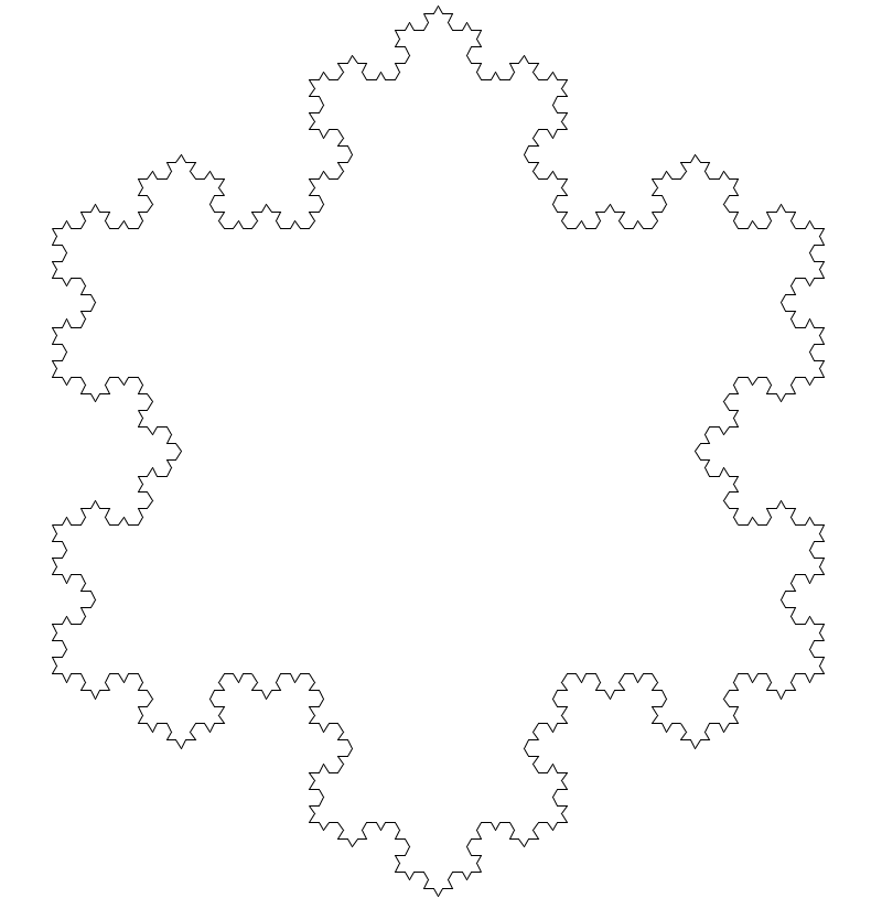 Koch snowflake after 4 iterations